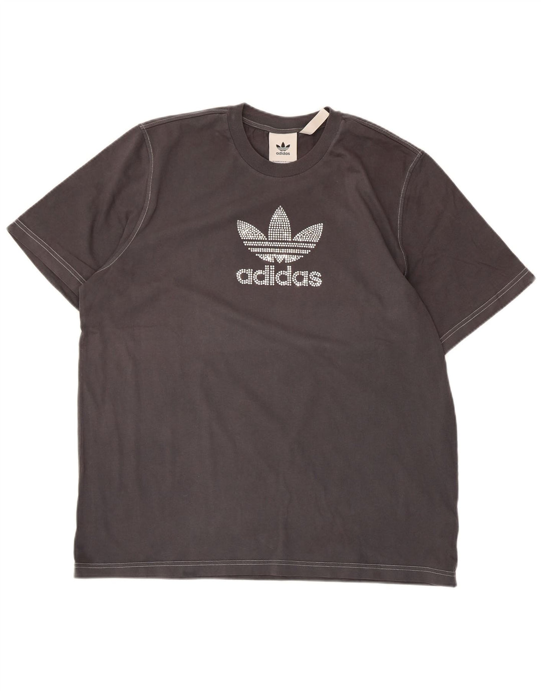 ADIDAS Mens Graphic T-Shirt Top Large Grey Cotton