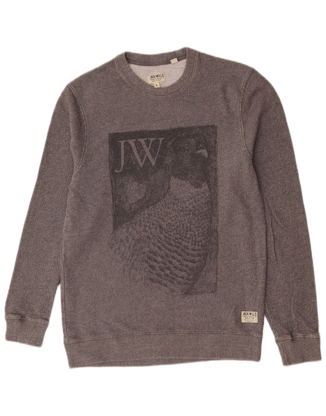 Jack Wills Sweat-Shirt Graphique Homme Gris Moyen Coton