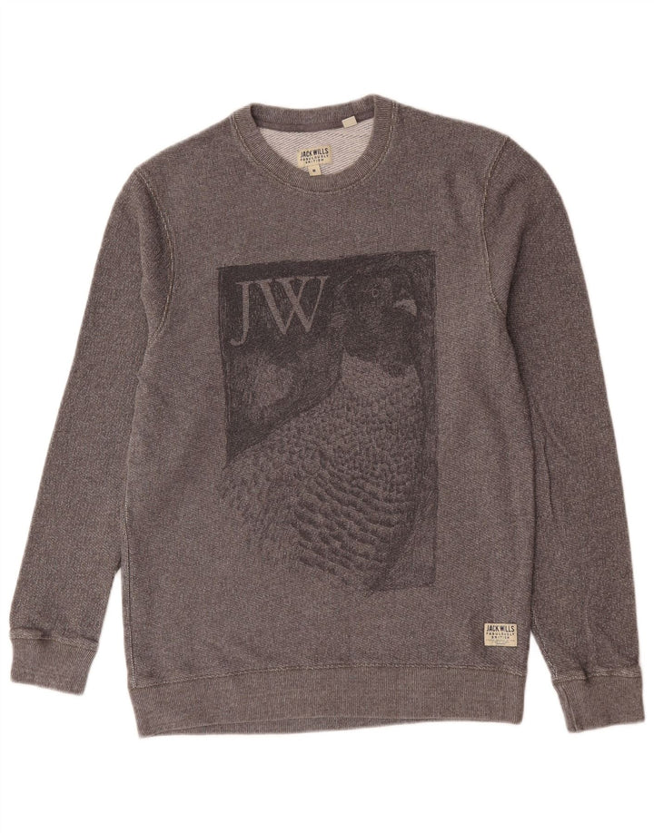 Jack Wills Sweat-Shirt Graphique Homme Gris Moyen Coton