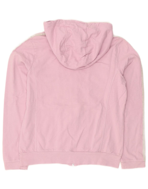 Adidas Pull à capuche zippé pour femme UK 14 Coton rose moyen
