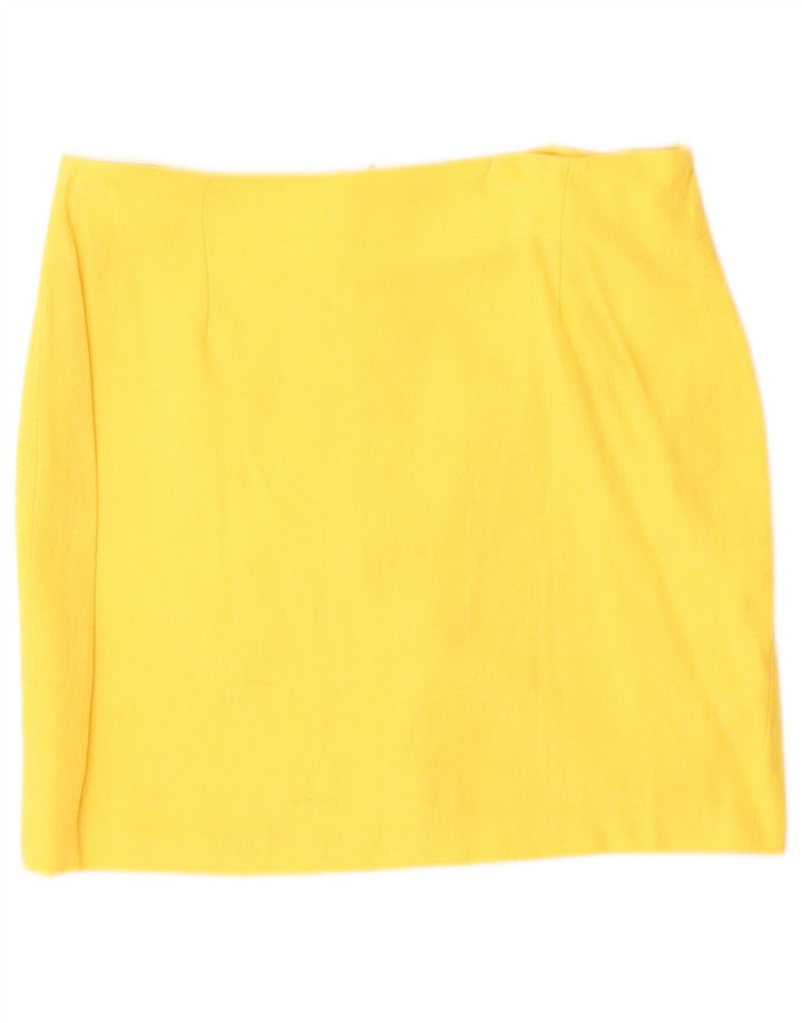 Le Group Ensemble jupe 2 pièces 6 boutons pour femme UK 12 Medium W28 Laine jaune