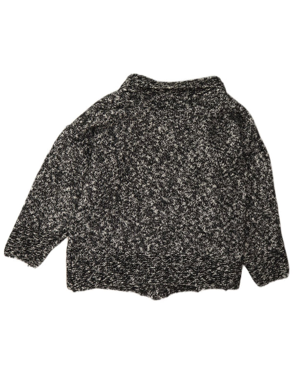 Blarney Womens Cardigan Sweater UK 14 Grande laine mouchetée noire