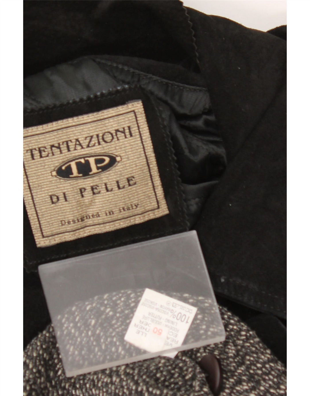 VINTAGE Veste en Daim Homme IT 50 Grand Cuir Noir