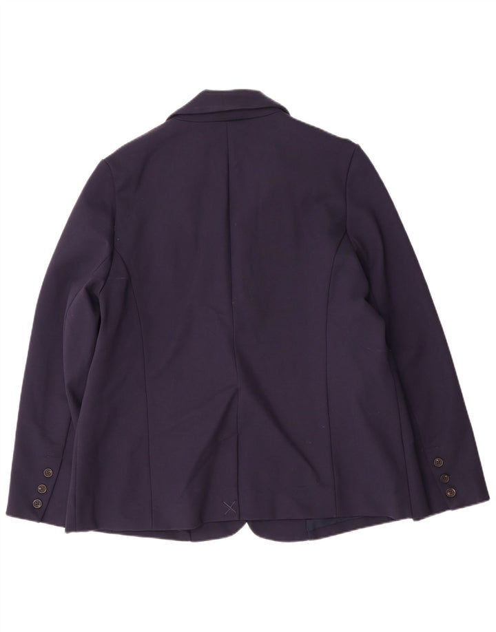 Crew Clothing Veste blazer à 2 boutons pour femme UK 16 Large Bleu marine Viscose