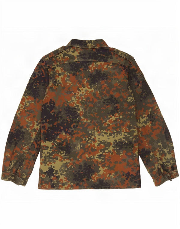 Chemise militaire vintage pour homme en coton camouflage moyen kaki
