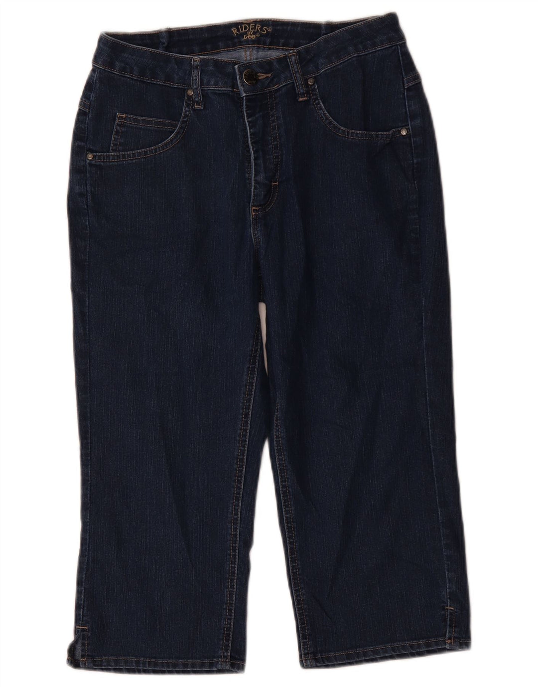 Lee Womens Riders Capri Jeans US 8 Medium W30 L18 Bleu Marine Coton