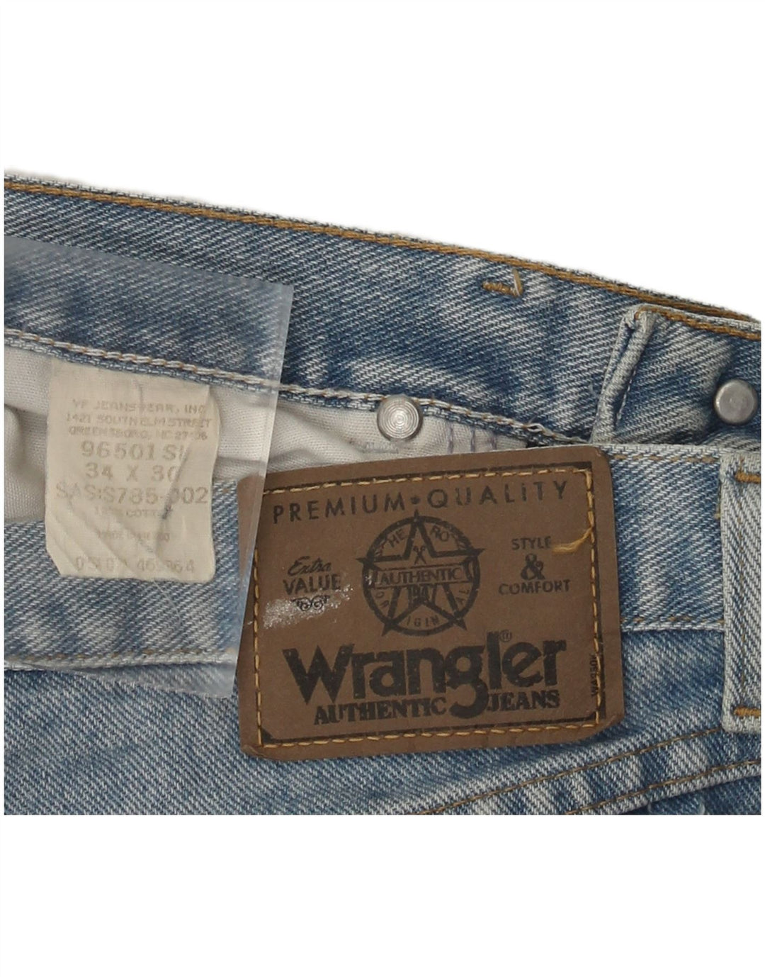 Wrangler Jean droit homme W34 L30 bleu coton