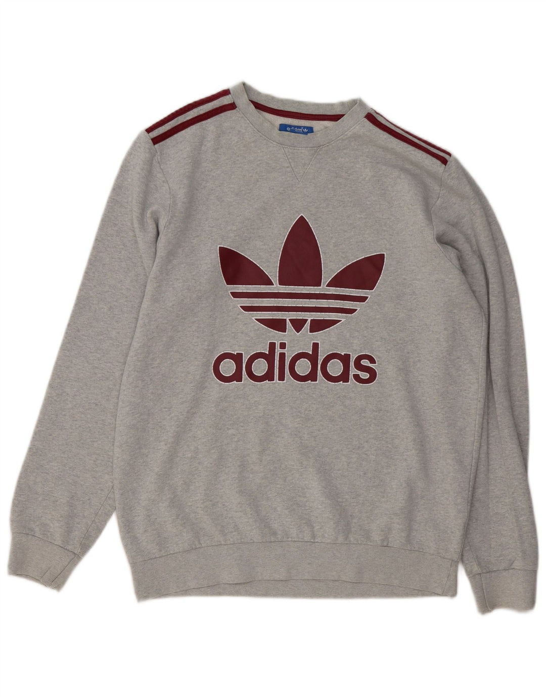 Adidas Sweat-shirt graphique pour homme en coton gris moyen