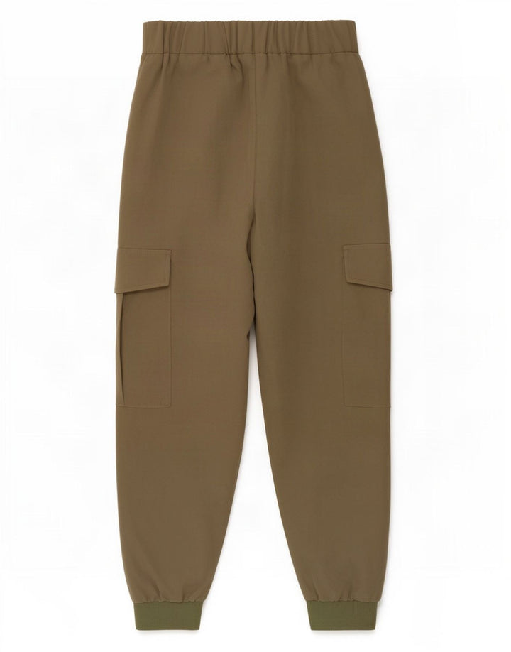 Zara Pantalon Cargo Joggers Femme Petit W26 L26 Kaki Polyester