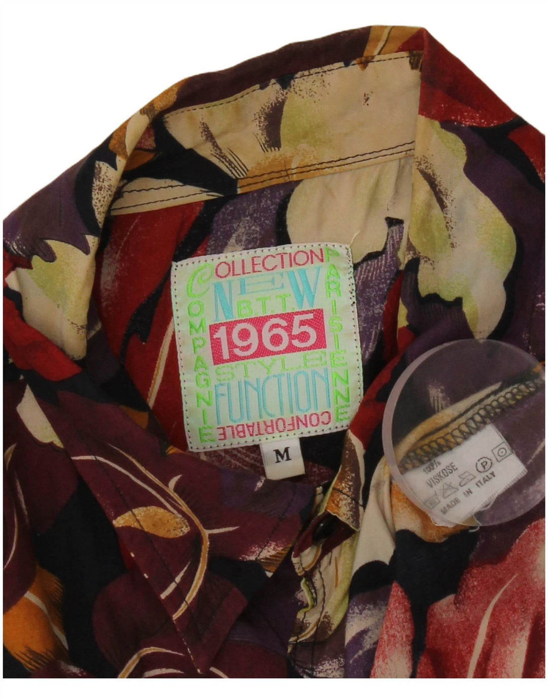Chemise hawaïenne vintage à manches courtes pour homme, motif floral multicolore moyen
