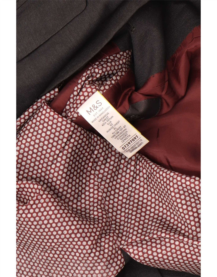 Marks & Spencer Veste blazer à 2 boutons pour homme UK 42 Large Gris Polyester