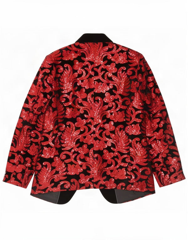 Vintage Mens Blazer Jacket UK 40 Large Red Paisley