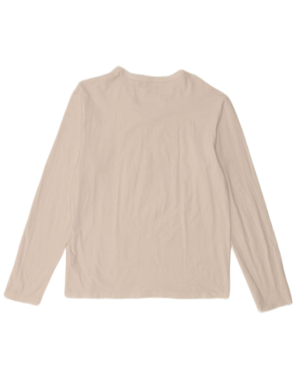 Guess Womens Graphic Top Long Sleeve UK 18 XL White Cotton