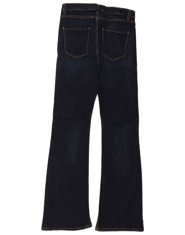 Zara Jean évasé slim pour femme EU 40 Medium W30 L32 Bleu marine Coton