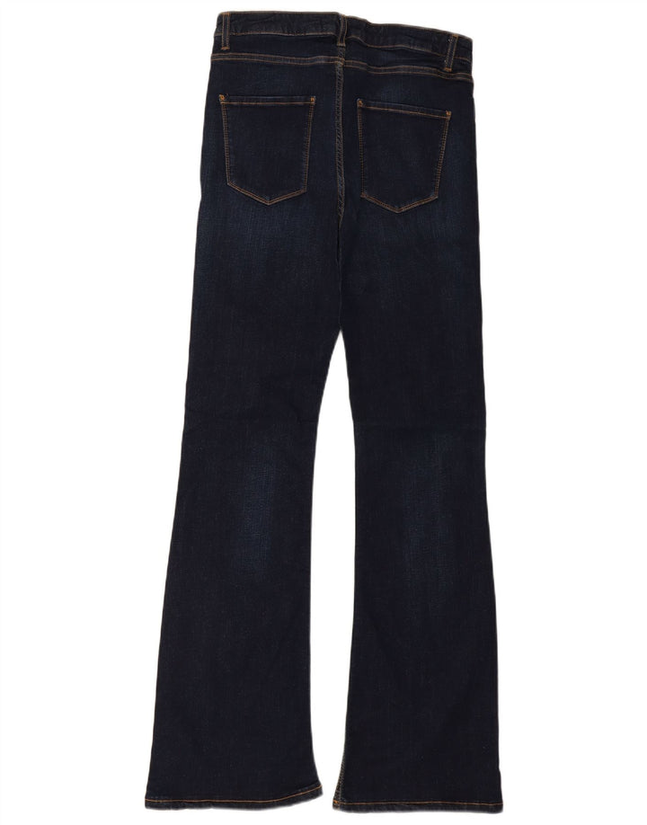 Zara Jean évasé slim pour femme EU 40 Medium W30 L32 Bleu marine Coton