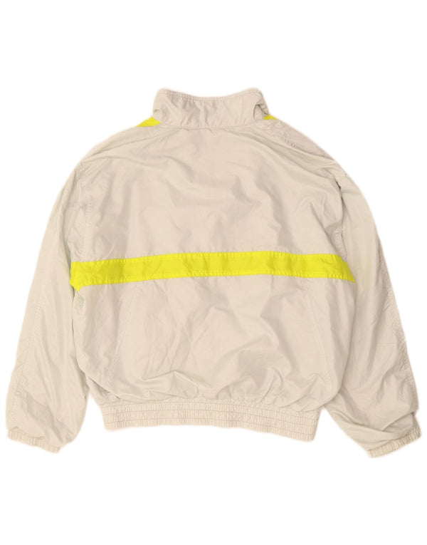 vintage Femmes Surdimensionné Survêtement Top Veste UK 12 Medium Grey Colourblock