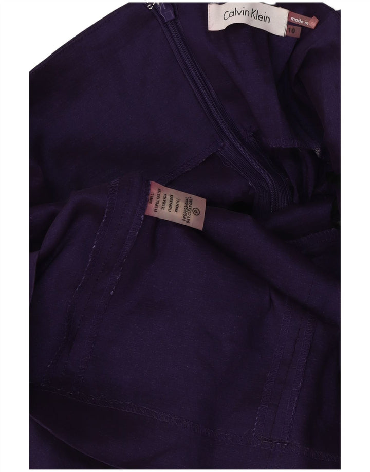 CALVIN KLEIN Robe fourreau sans manches pour femme US 10 Large Violet Polyester