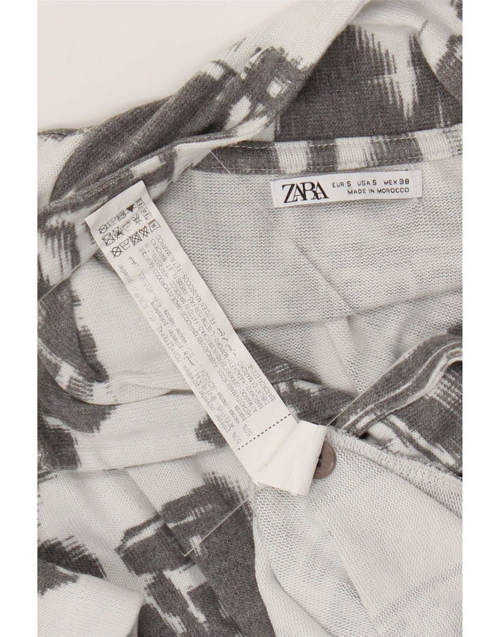 Zara Chemise à manches courtes à motif abstrait pour hommes Petit gris Polyester