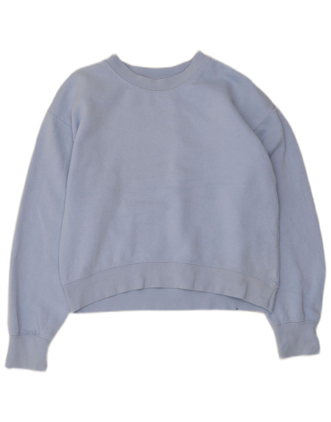 Zara Womens Crop Sweatshirt Jumper UK 10 Petit Bleu Polyester