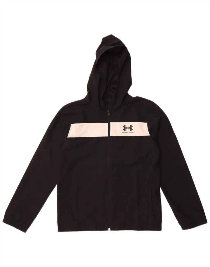 Under Armour Veste de pluie à capuche pour garçon 11-12 ans Large Noir Colourblock