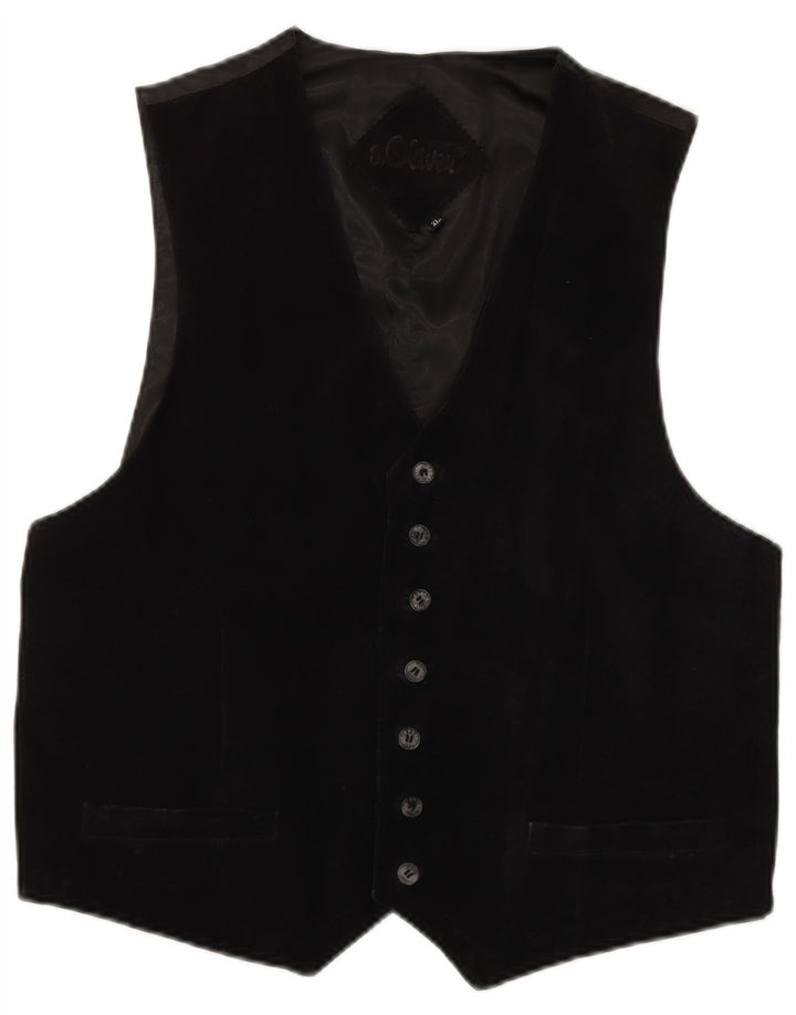 S.OLIVER Gilet en Daim Homme XL Cuir Noir