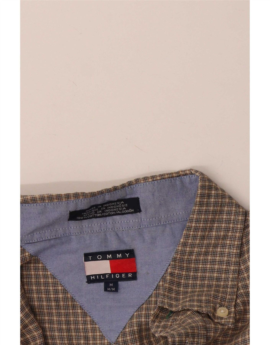 Tommy Hilfiger Chemise Homme Marron Moyen Carreaux Coton