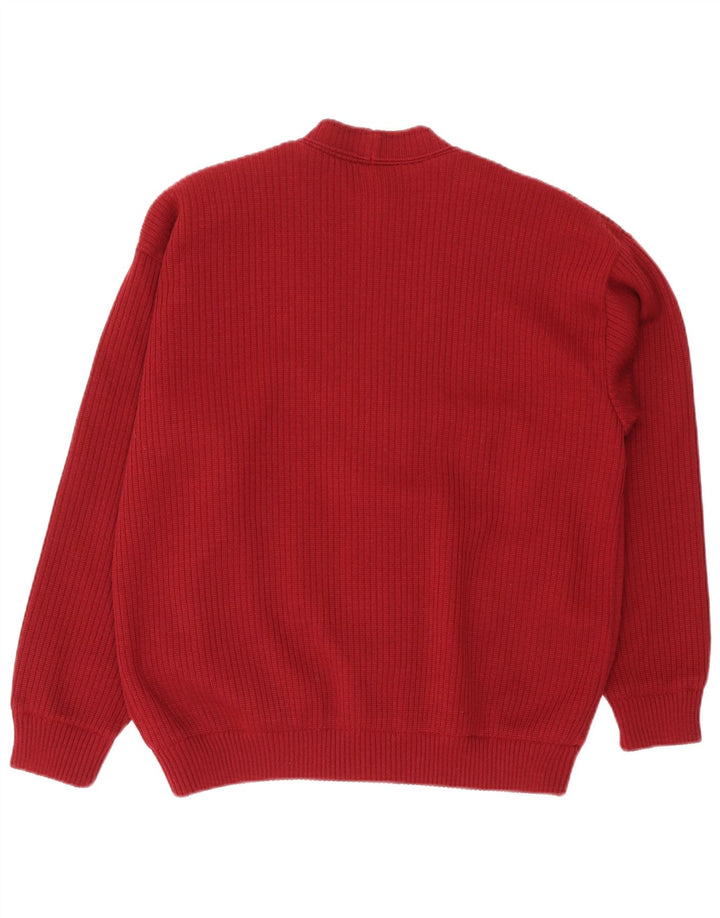 Almira Pull Cardigan Homme IT 52 Grande Laine Mérinos Rouge