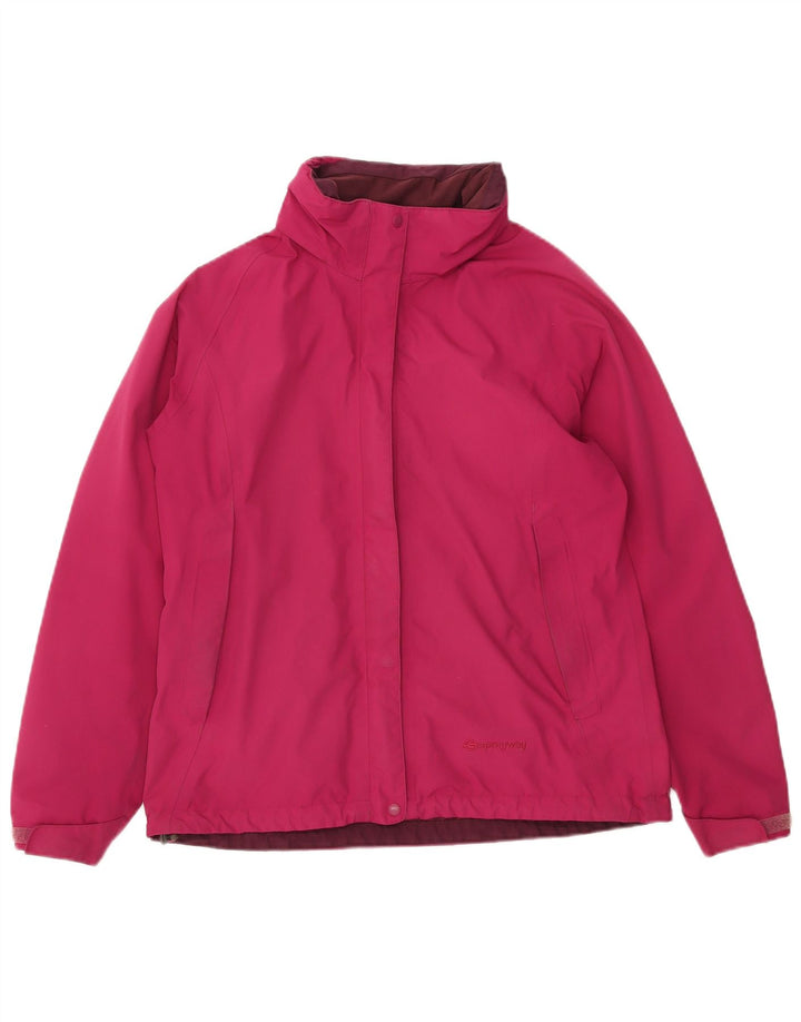 Sprayway Veste de pluie à capuche pour femme UK 12 Rose moyen Polyester