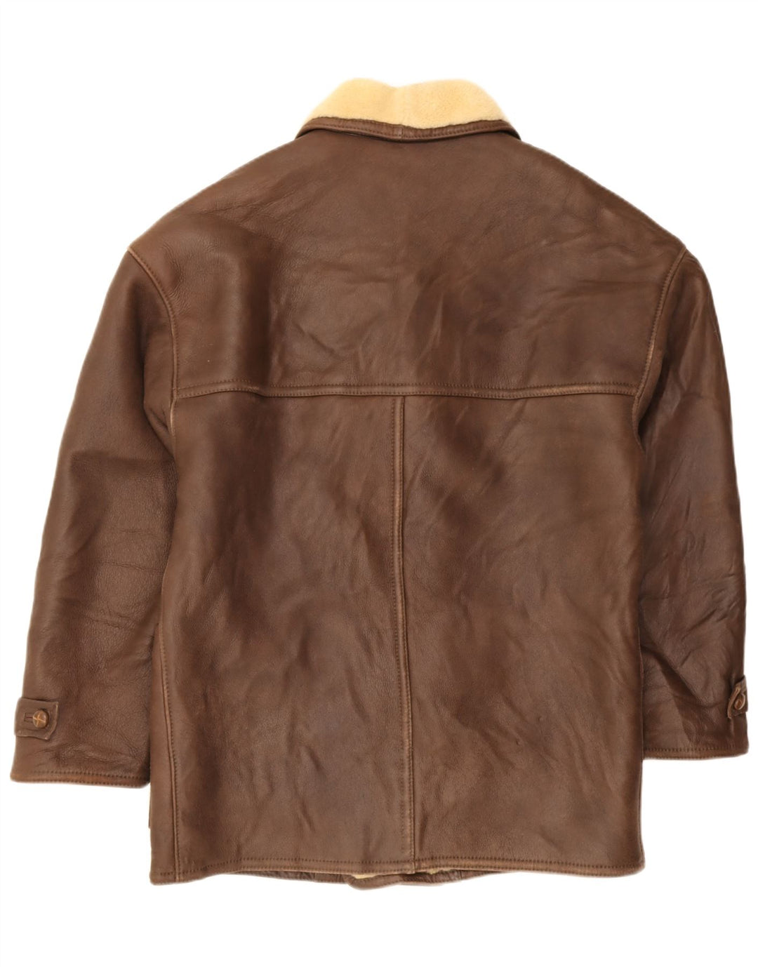 Mabrun Veste en peau de mouton pour homme IT 54 2XL Cuir marron