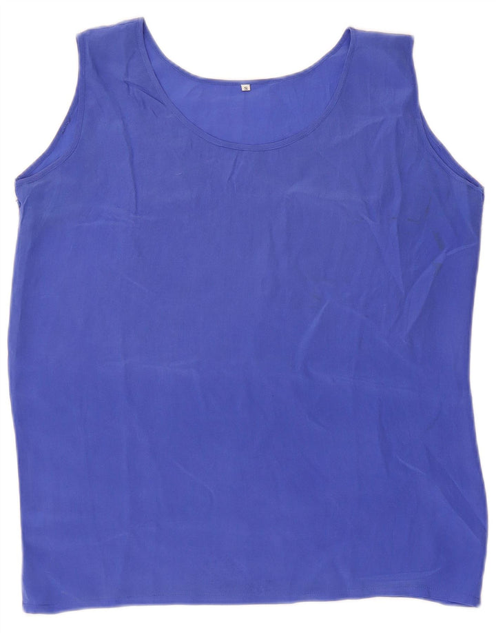 vintage Womens See Through Vest Top UK 8 Petite Soie Bleue