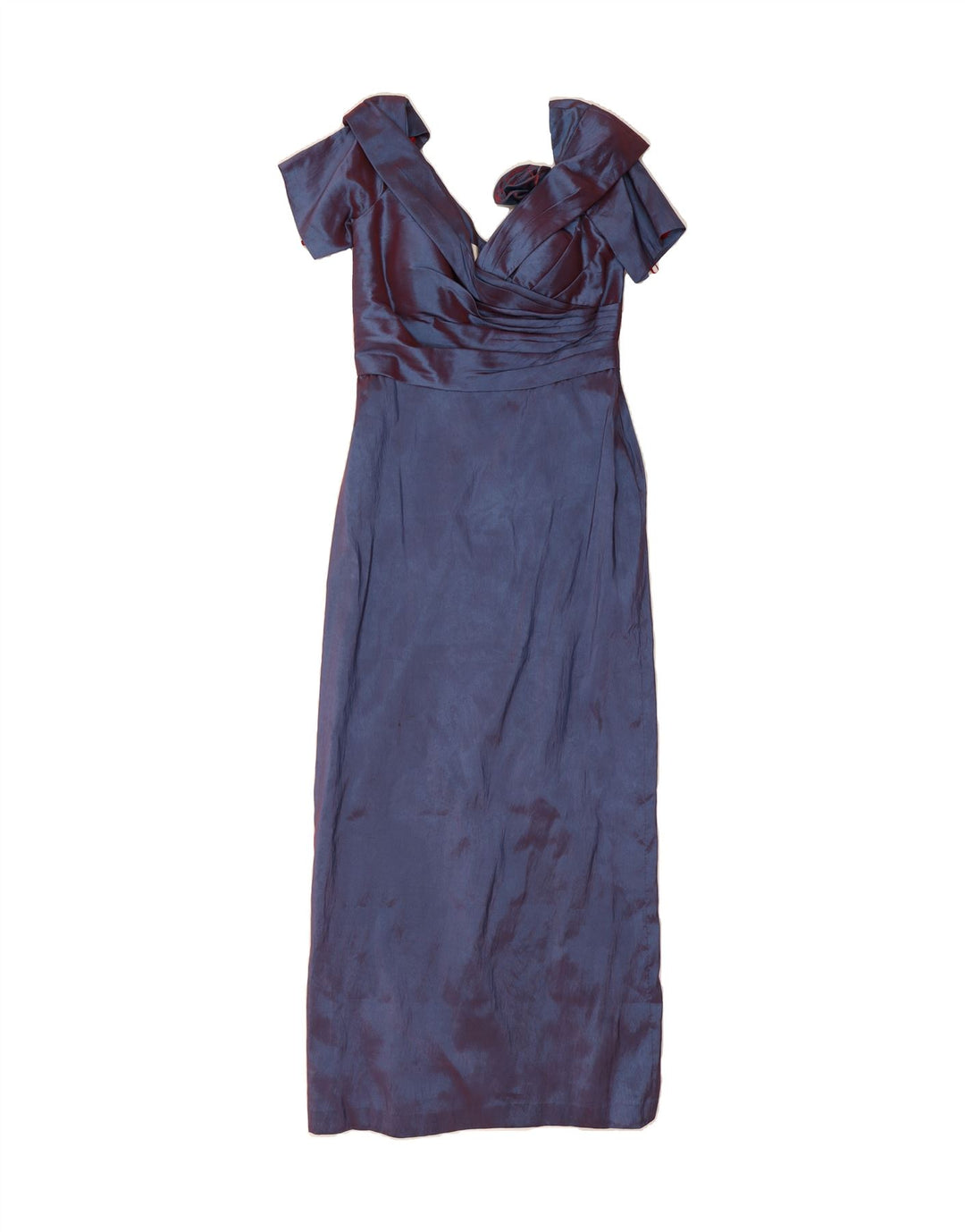 VINTAGE Womens Maxi Dress IT 42 Medium Navy Blue Nylon Vintage Vintage and Second-Hand Vintage from Messina Hembry 