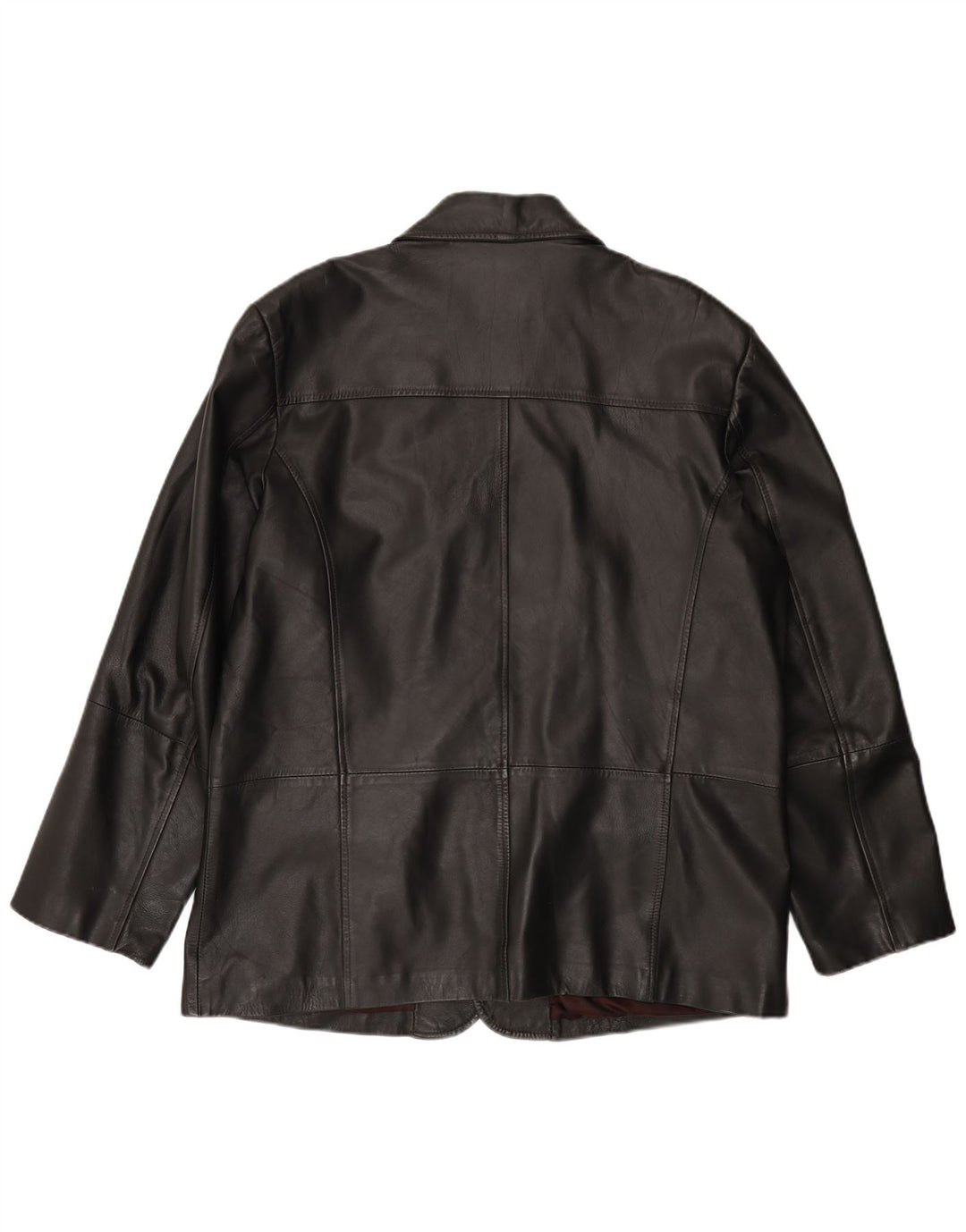 CAPELLE Veste blazer en cuir à 4 boutons pour homme UK 44 2XL Cuir noir