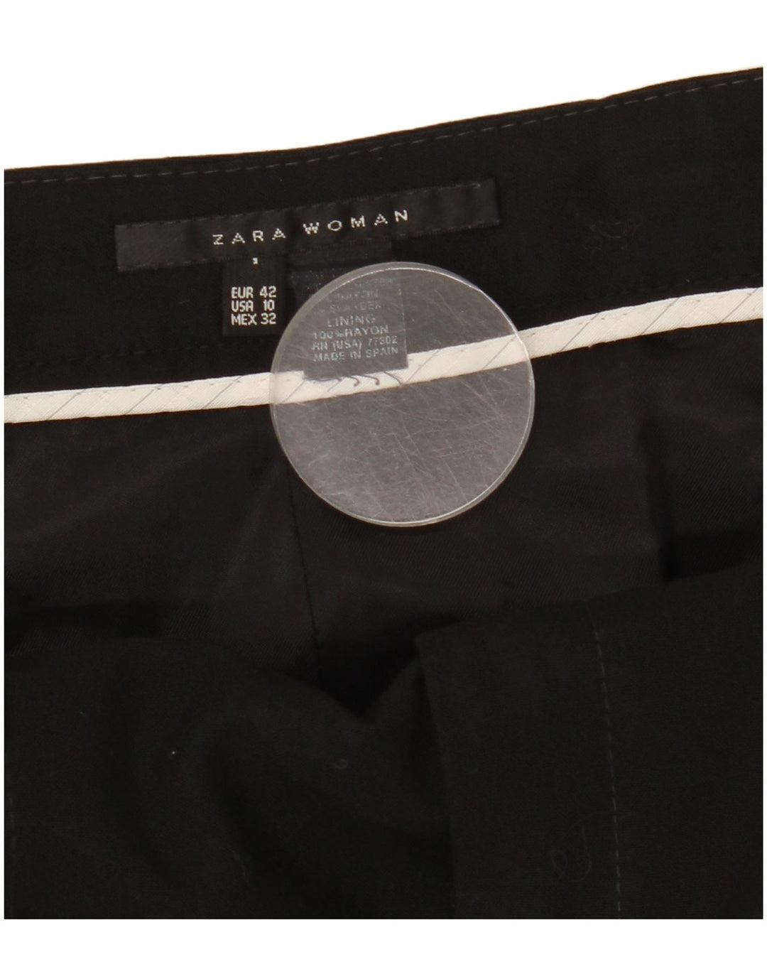 Zara Jupe trapèze pour femme EU 42 Large W32 Rayonne noire
