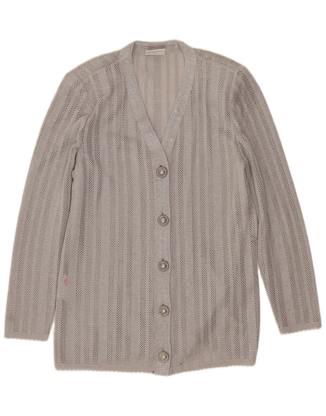 LIOLA Pull Cardigan Femme UK 12 Viscose Moucheté Gris Moyen