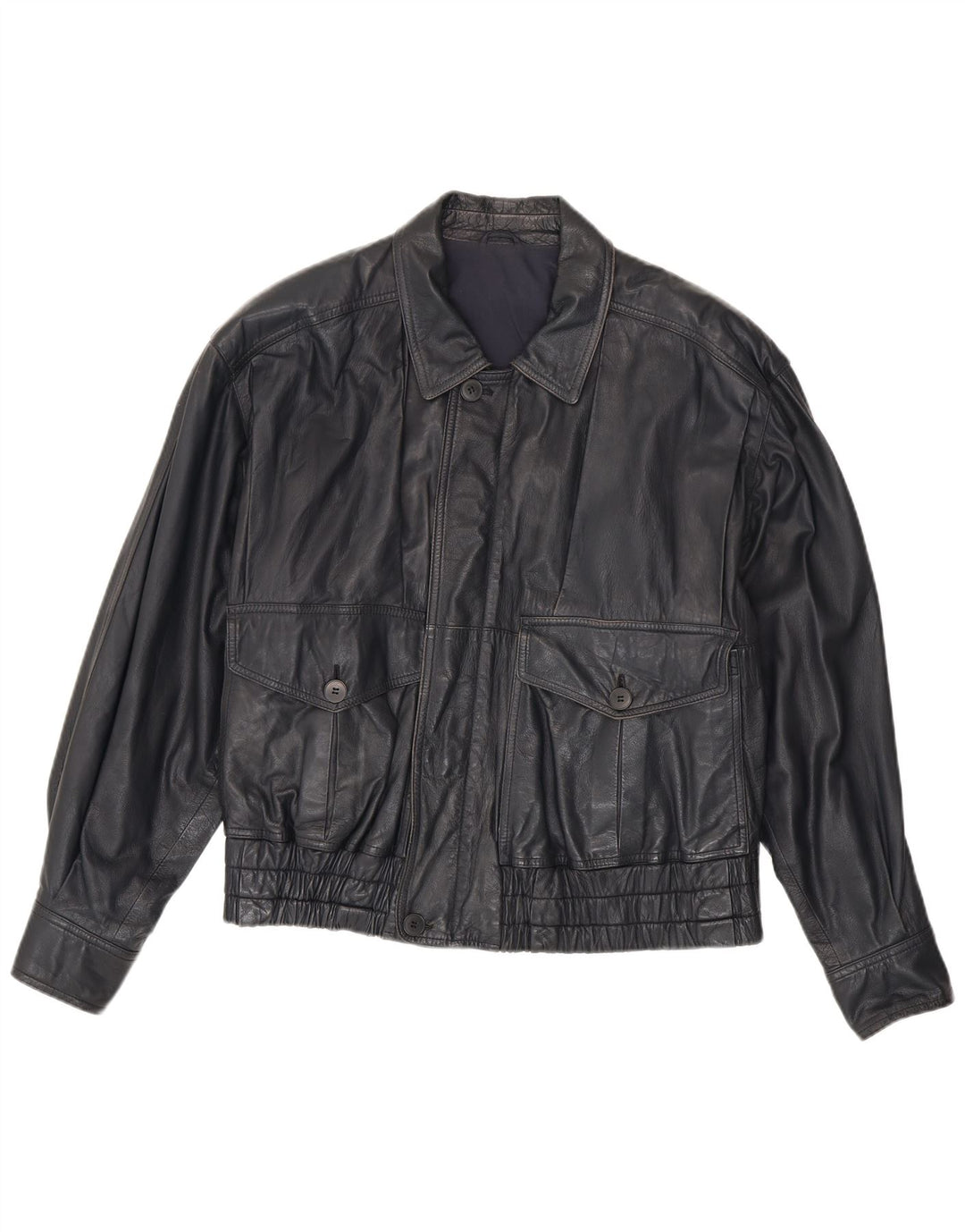 La Matta Veste en cuir bomber pour homme UK 38 Cuir bleu marine moyen
