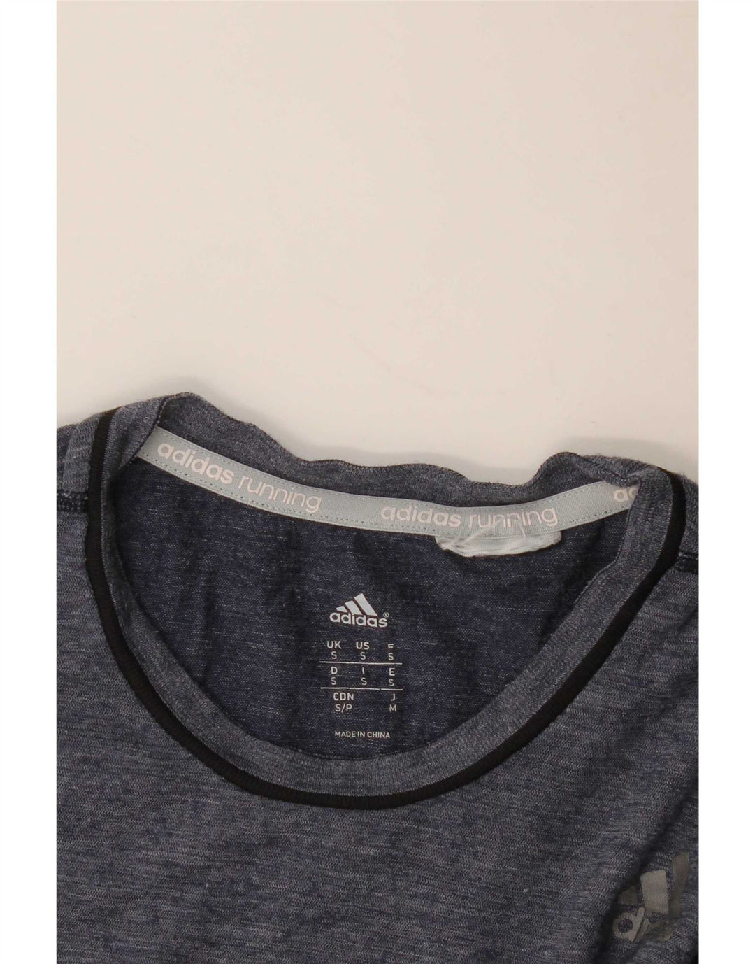 Adidas Hommes Running T-Shirt Top Petit Bleu Marine Rayé