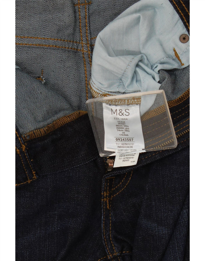Marks & Spencer Jean Slim Homme W34 L29 Bleu Marine Coton