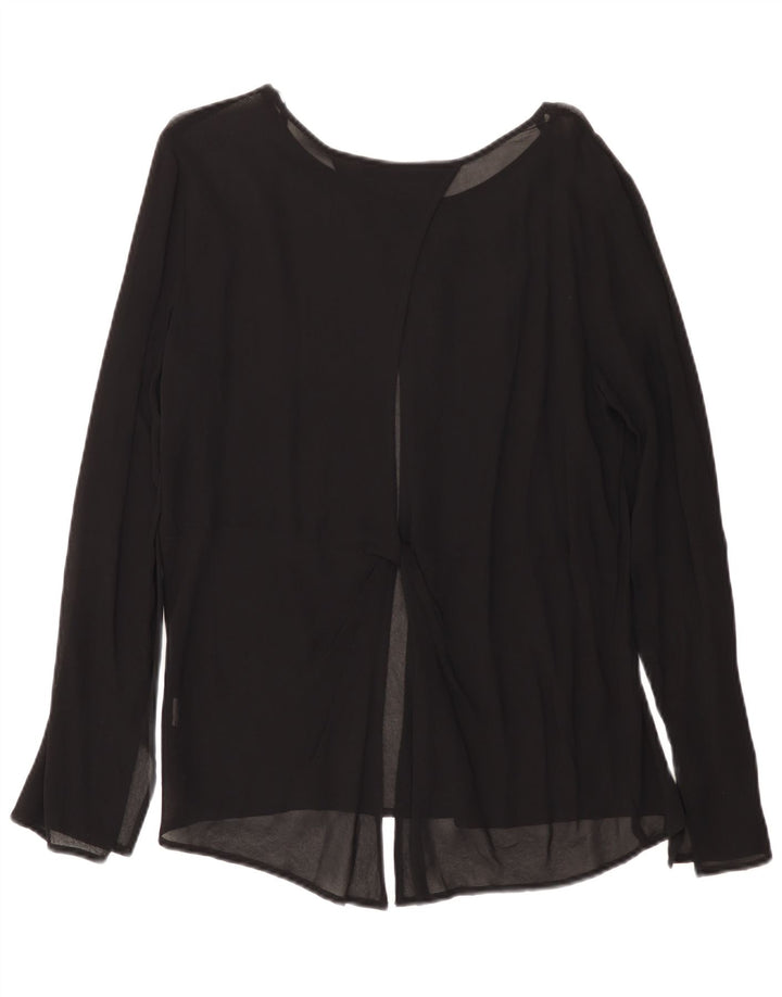 Zara Chemisier à manches longues pour femme UK 14 Large Noir