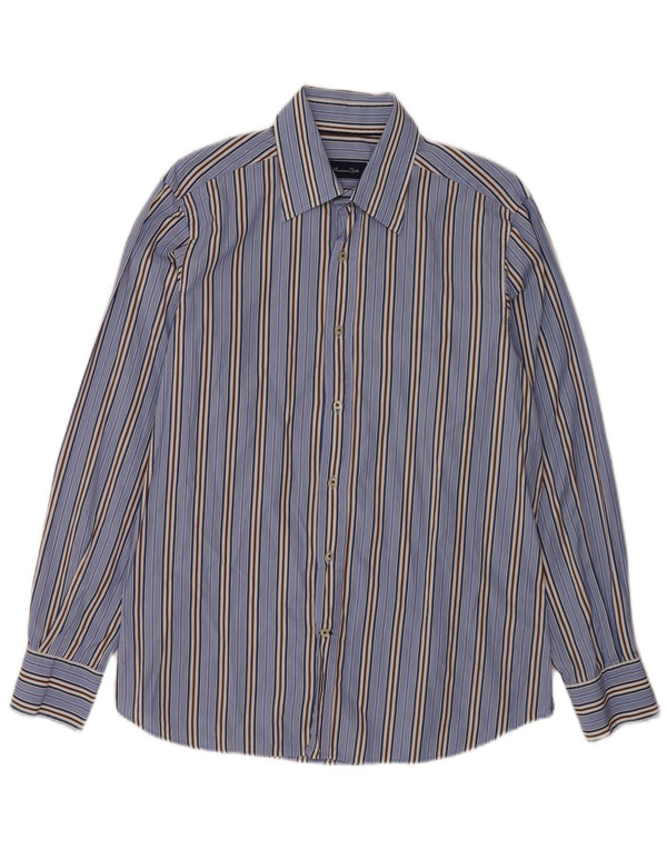 Massimo Dutti Chemise Homme Large Bleu Rayé Coton