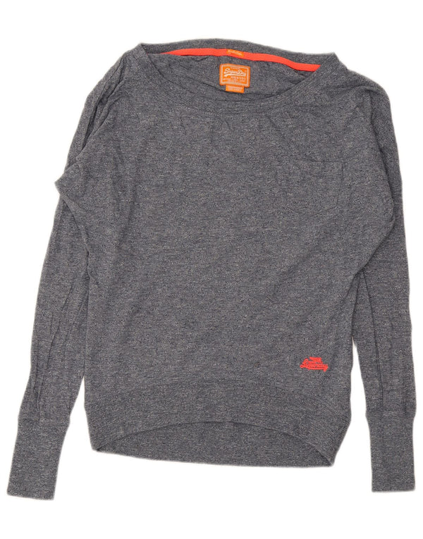 Superdry Sweat-shirt surdimensionné pour femme UK 6 XS Gris chiné en coton