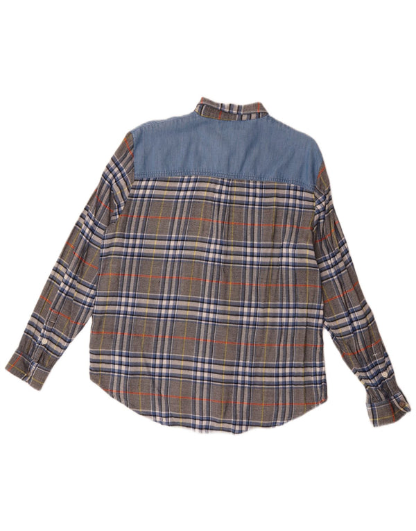 Lee Chemise en flanelle pour femme UK 46 Large Viscose à carreaux gris