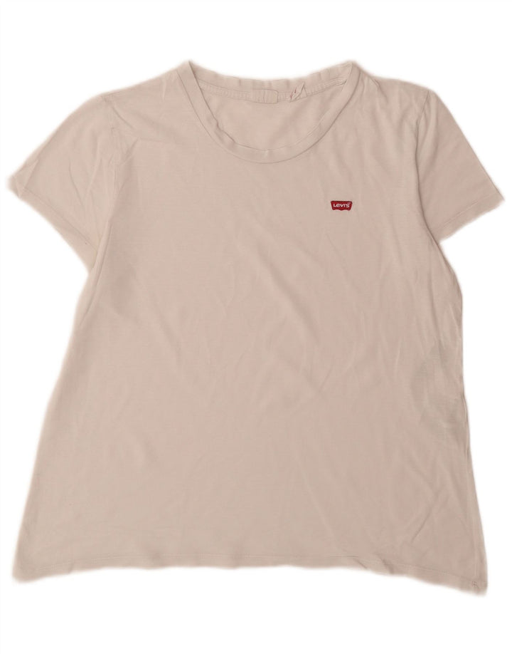 Levi's T-Shirt Femme UK 14 Blanc Moyen Coton