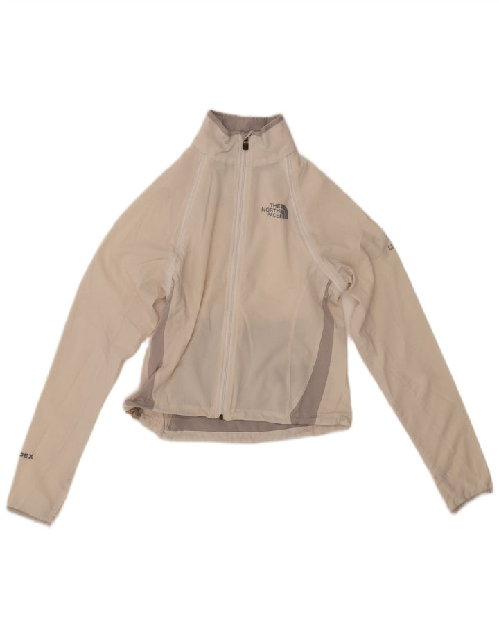THE NORTH FACE Veste de survêtement courte pour femme UK 6 XS Blanc Colourblock