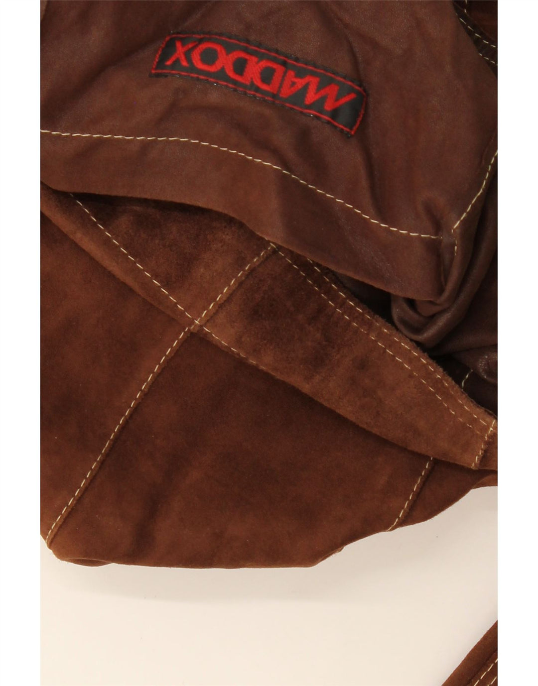 MADDOX Veste courte en daim pour femme UK 16 Grand cuir marron