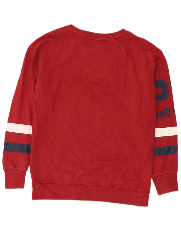 Superdry Homme Graphic Sweatshirt Jumper Petit Rouge Colourblock Cotton