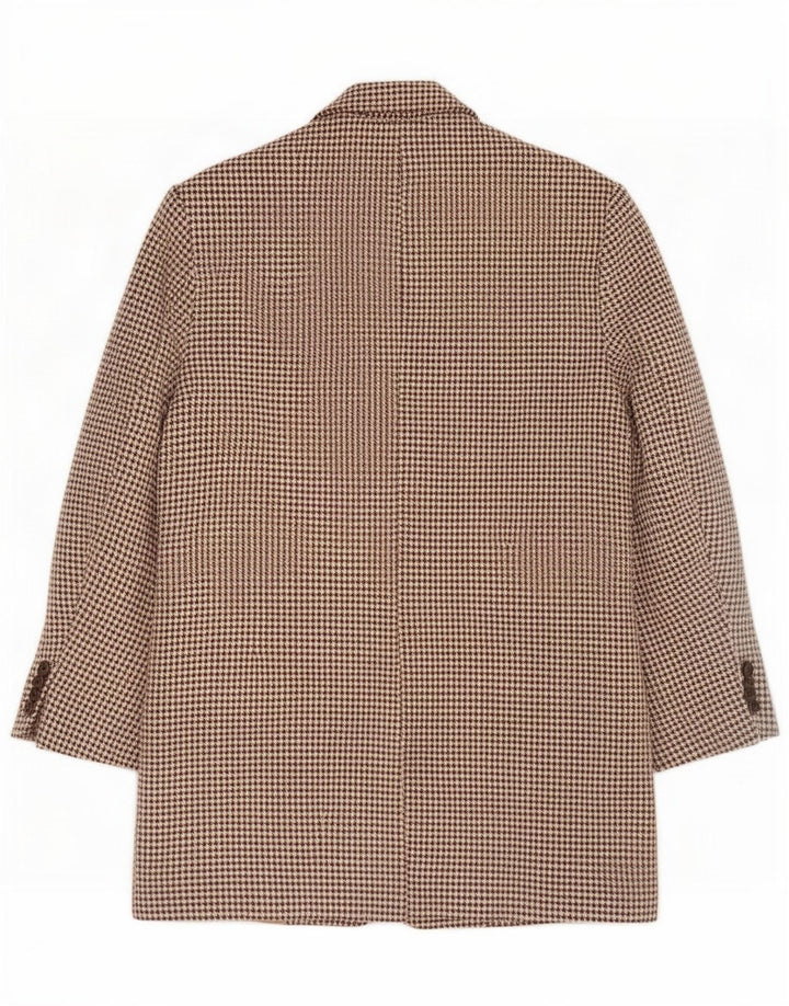 Zara Veste blazer surdimensionnée à 2 boutons pour femme UK 6 XS Marron pied-de-poule