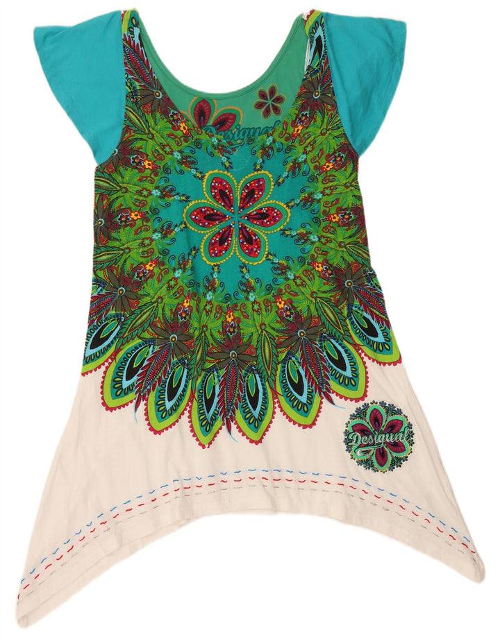 DESIGUAL Femme Tunique Asymétrique Graphique UK 18 XL Multicolore Floral