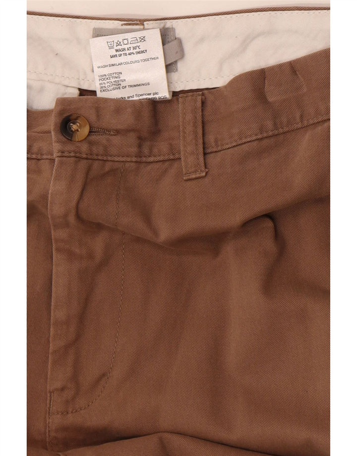 Marks & Spencer Pantalon Chino Coupe Regular Homme W36 L29 Marron Coton