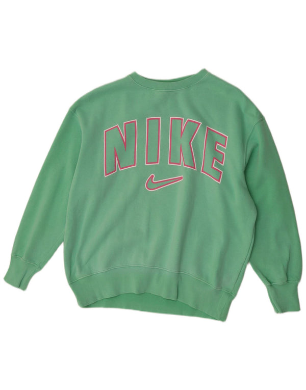Nike Sweat-shirt surdimensionné graphique pour femme UK 10 Petit coton vert