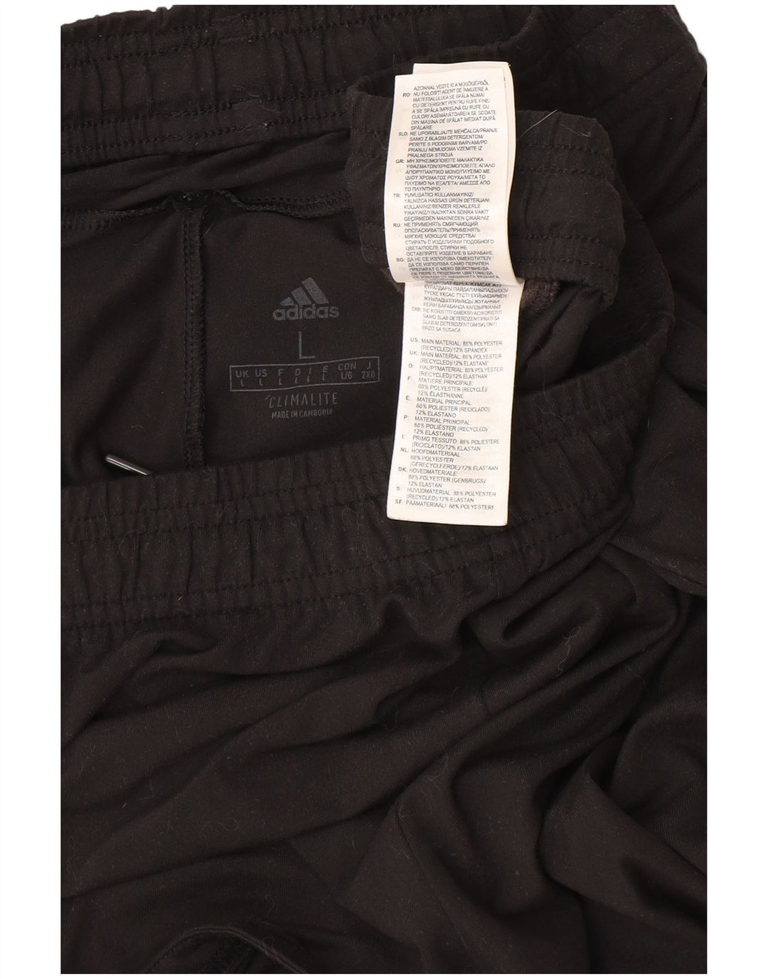 Adidas Short de sport Climalite pour homme, grand, noir, polyester
